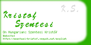 kristof szentesi business card